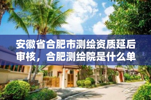 安徽省合肥市测绘资质延后审核，合肥测绘院是什么单位