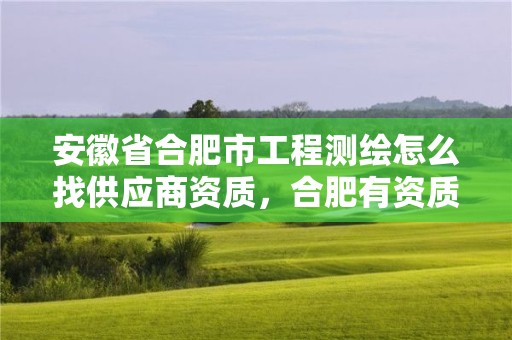 安徽省合肥市工程测绘怎么找供应商资质，合肥有资质的测绘公司