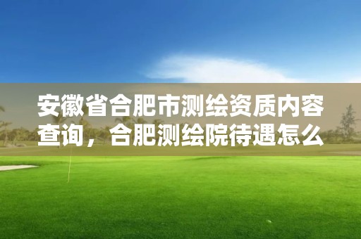 安徽省合肥市测绘资质内容查询，合肥测绘院待遇怎么样