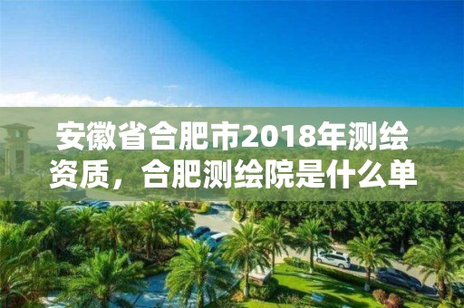 安徽省合肥市2018年测绘资质，合肥测绘院是什么单位