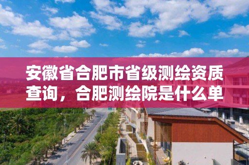 安徽省合肥市省级测绘资质查询，合肥测绘院是什么单位