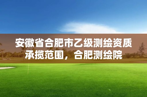 安徽省合肥市乙级测绘资质承揽范围，合肥测绘院