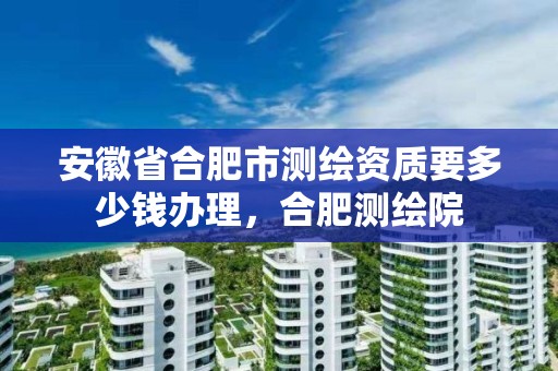 安徽省合肥市测绘资质要多少钱办理，合肥测绘院