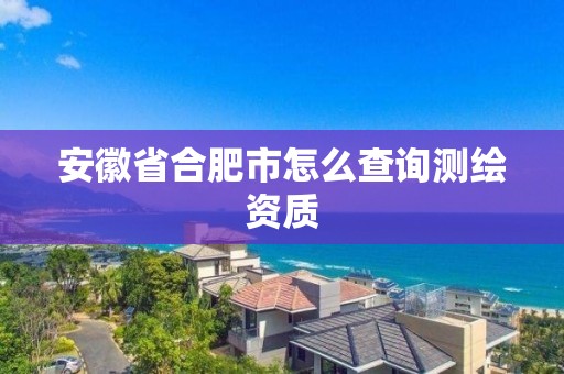 安徽省合肥市怎么查询测绘资质