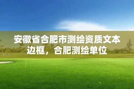 安徽省合肥市测绘资质文本边框，合肥测绘单位