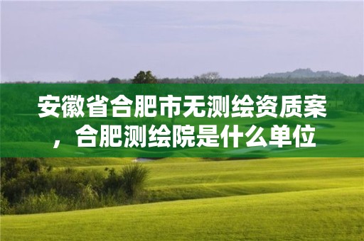 安徽省合肥市无测绘资质案，合肥测绘院是什么单位