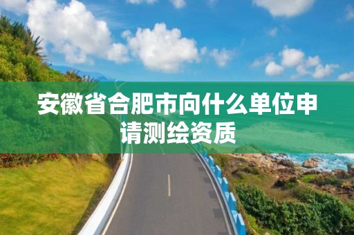 安徽省合肥市向什么单位申请测绘资质