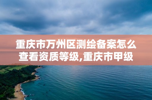 重庆市万州区测绘备案怎么查看资质等级,重庆市甲级测绘资质单位。