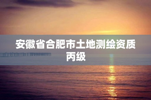 安徽省合肥市土地测绘资质丙级