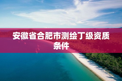 安徽省合肥市测绘丁级资质条件