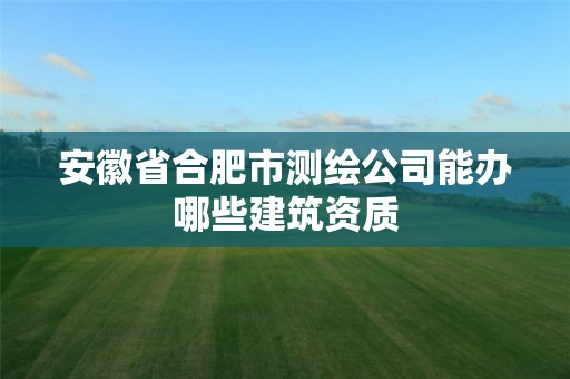 安徽省合肥市测绘公司能办哪些建筑资质