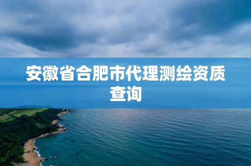 安徽省合肥市代理测绘资质查询