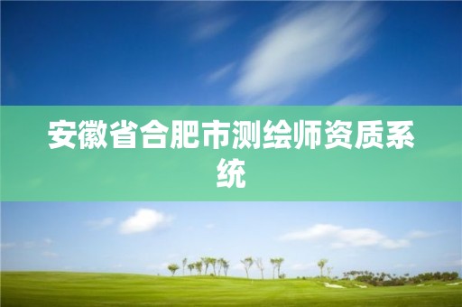 安徽省合肥市测绘师资质系统