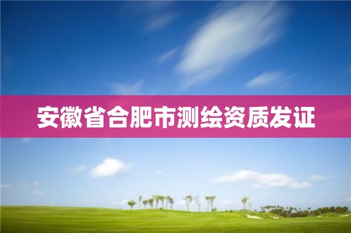 安徽省合肥市测绘资质发证