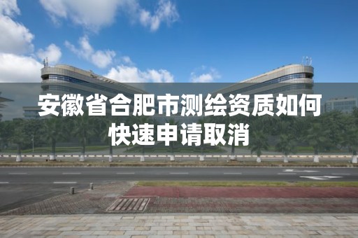 安徽省合肥市测绘资质如何快速申请取消