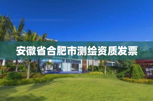 安徽省合肥市测绘资质发票