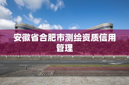 安徽省合肥市测绘资质信用管理