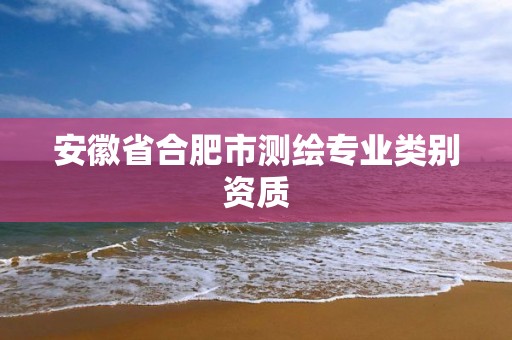 安徽省合肥市测绘专业类别资质