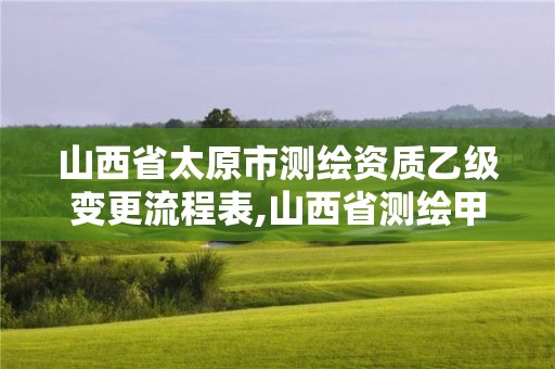 山西省太原市测绘资质乙级变更流程表,山西省测绘甲级单位。