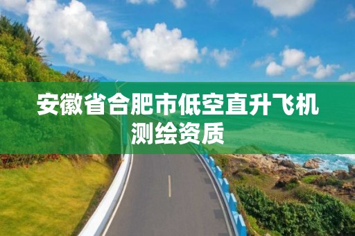 安徽省合肥市低空直升飞机测绘资质