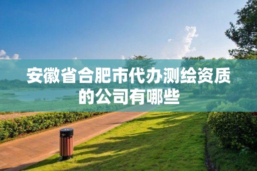 安徽省合肥市代办测绘资质的公司有哪些