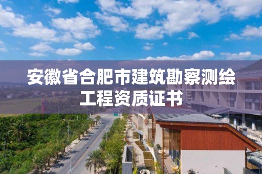 安徽省合肥市建筑勘察测绘工程资质证书