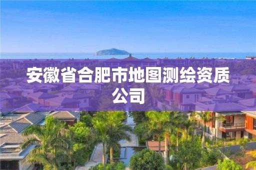 安徽省合肥市地图测绘资质公司