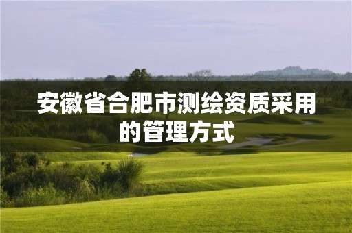 安徽省合肥市测绘资质采用的管理方式