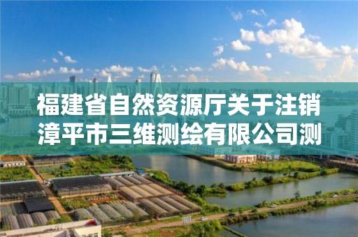 福建省自然资源厅关于注销漳平市三维测绘有限公司的公告