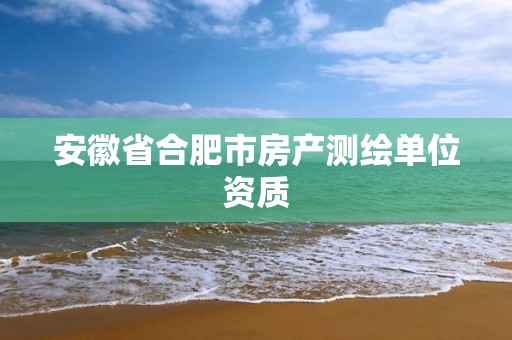 安徽省合肥市房产测绘单位资质