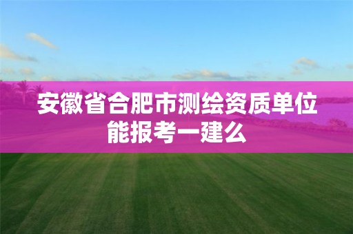 安徽省合肥市测绘资质单位能报考一建么