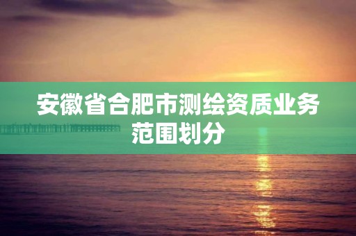 安徽省合肥市测绘资质业务范围划分