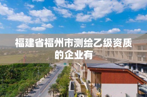 福建省福州市测绘乙级资质的企业有