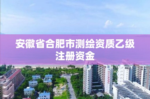 安徽省合肥市测绘资质乙级注册资金