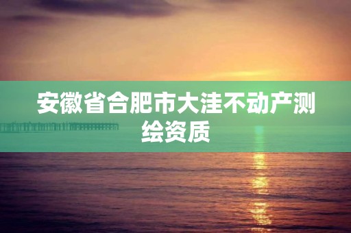 安徽省合肥市大洼不动产测绘资质