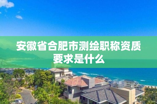 安徽省合肥市测绘职称资质要求是什么