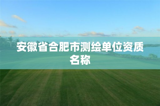 安徽省合肥市测绘单位资质名称