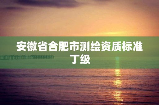 安徽省合肥市测绘资质标准丁级