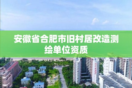 安徽省合肥市旧村居改造测绘单位资质