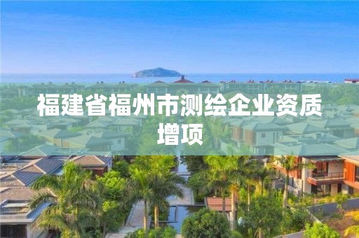 福建省福州市测绘企业资质增项