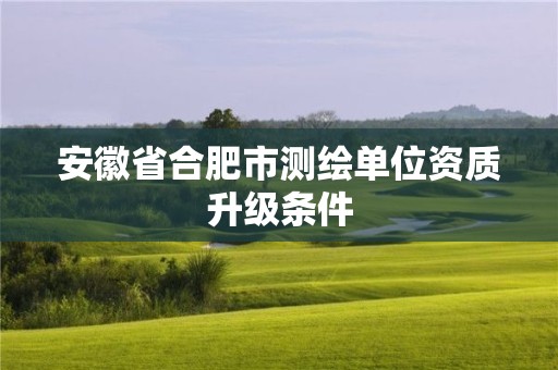 安徽省合肥市测绘单位资质升级条件