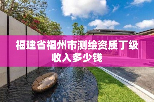 福建省福州市测绘资质丁级收入多少钱