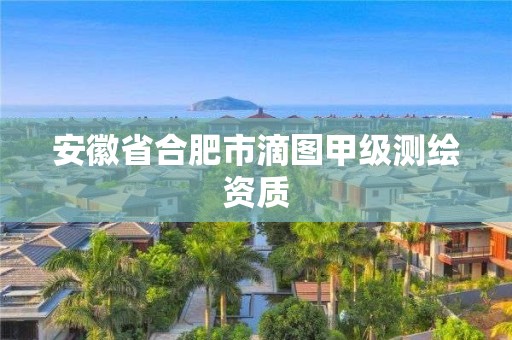 安徽省合肥市滴图甲级测绘资质