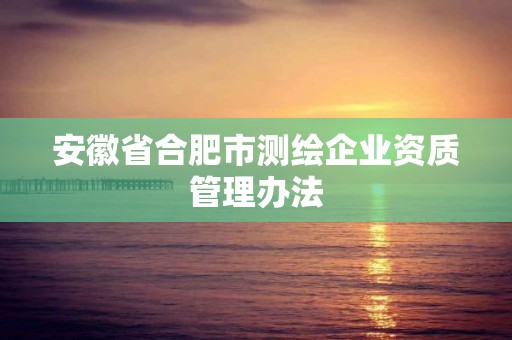 安徽省合肥市测绘企业资质管理办法