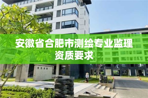 安徽省合肥市测绘专业监理资质要求