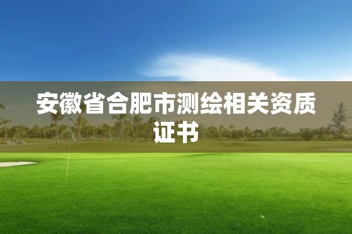 安徽省合肥市测绘相关资质证书