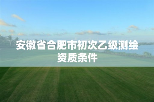 安徽省合肥市初次乙级测绘资质条件