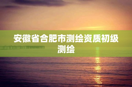 安徽省合肥市测绘资质初级测绘