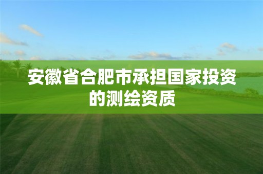 安徽省合肥市承担国家投资的测绘资质