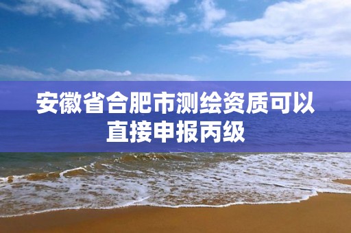 安徽省合肥市测绘资质可以直接申报丙级